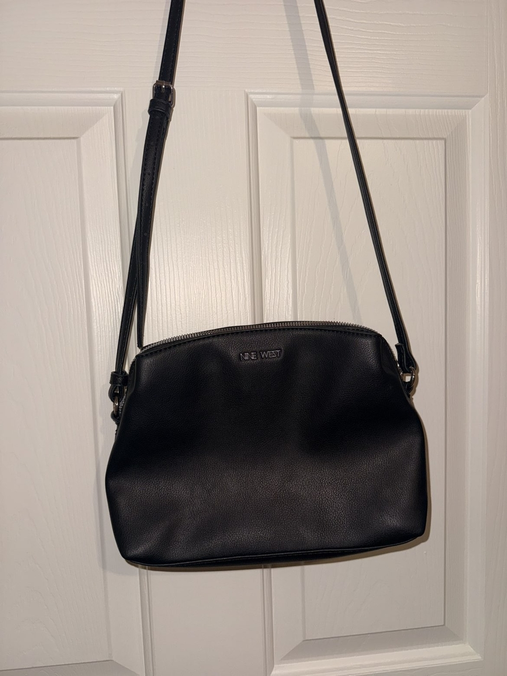 Nine West Black Leather Crossbody Bag
